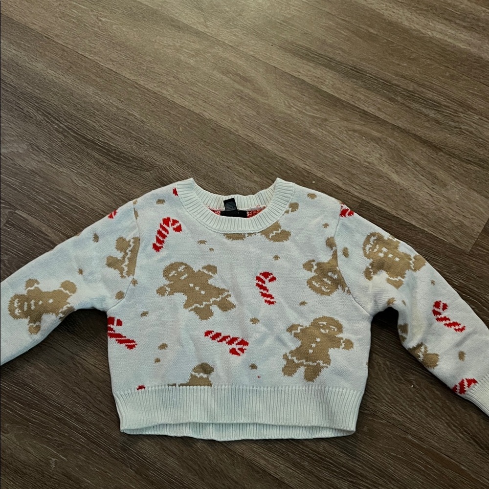 Forever 21 Kids Festive Sweater - White, Brown, and Red